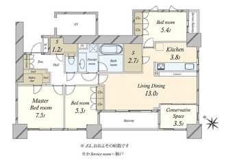 クレッセント東京ヴュータワーの間取図