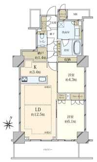 プラウドタワー石神井公園の間取図