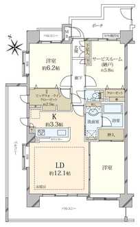 クレストフォルム清澄庭園の間取図