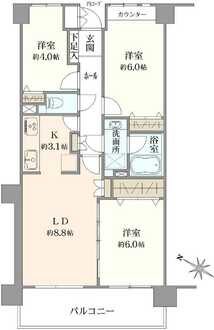 二俣川パーク・ホームズ壱番館の間取図