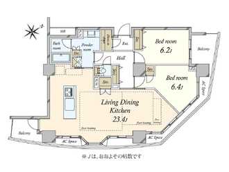 ドレッセ目黒インプレスタワーの間取図
