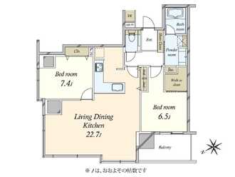ワテラス タワーレジデンスの間取図