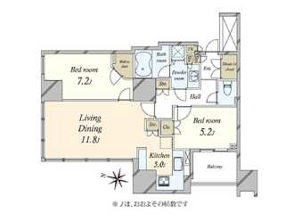 大崎ウエストシティタワーズE棟の間取図