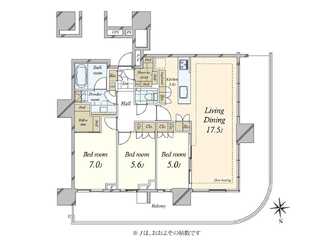HARUMI FLAG SUN VILLAGET棟の間取図