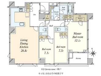 パークマンション三田綱町ザフォレストの間取図