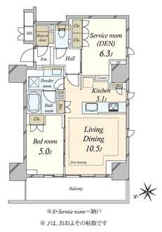 ジオ四谷三栄町の間取図