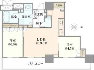 ブランズタワー・ウェリス心斎橋NORTHの間取図