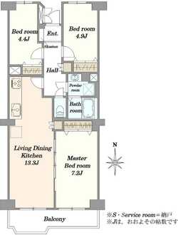 ボナハイツ中川3号棟の間取図