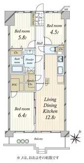 コスモ一之江の間取図