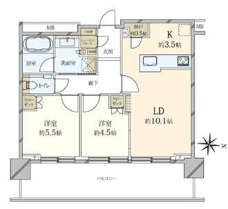 プラウドタワー亀戸クロスブライトタワーの間取図