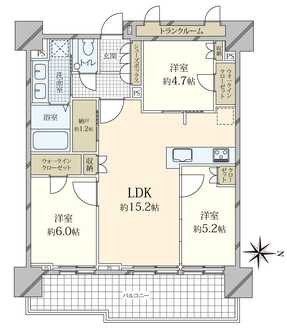 プラウドタワー亀戸クロスゲートタワーの間取図