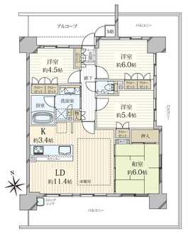 アークレジデンス尼崎立花の間取図