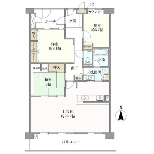 ジョイアコルテ阿倍野晴明丘の間取図
