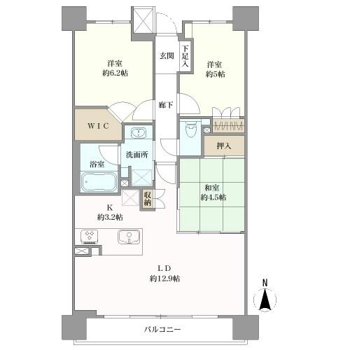 パークグラン北田辺の間取図