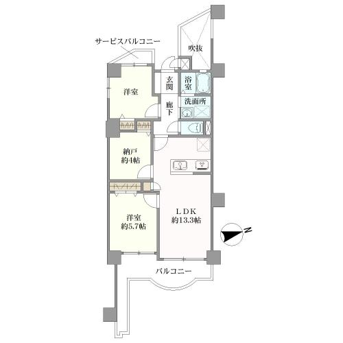 南海住吉清水丘グリーンコートの間取図