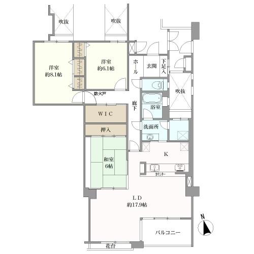 コート帝塚山万代の間取図