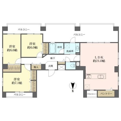ウエストキャピタル・ナンバの間取図
