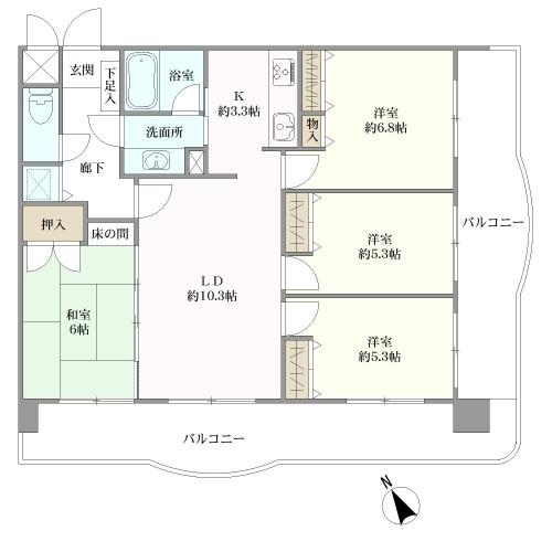 ライオンズマンション大橋第５の間取図