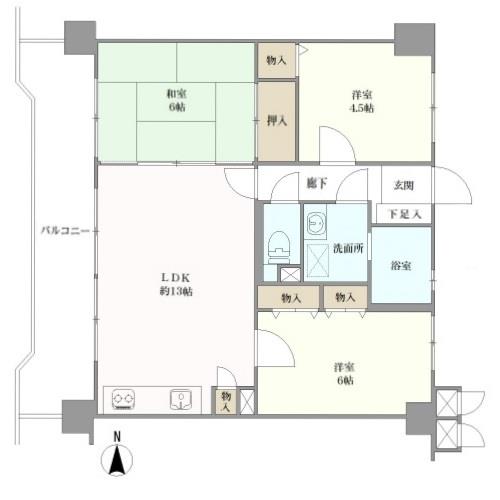 三愛シティライフ野間レイクビューの間取図