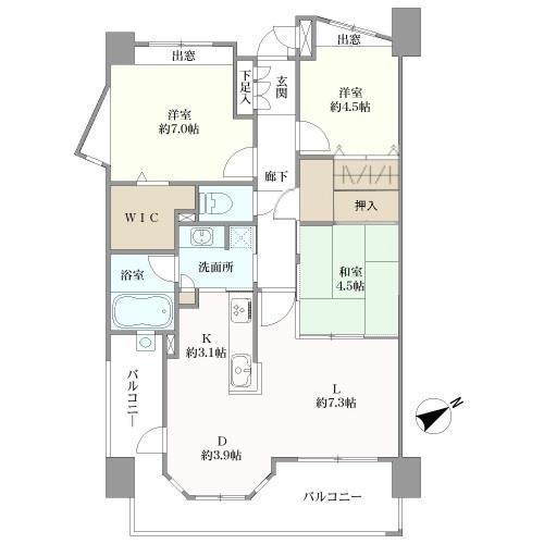 アーサー吉塚ビアンナの間取図