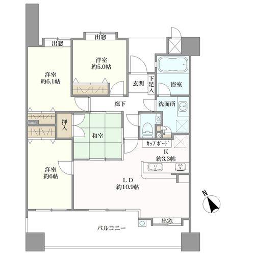 ヒューマインド和白丘クロスコートの間取図