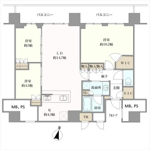 照葉ザ・タワーの間取図