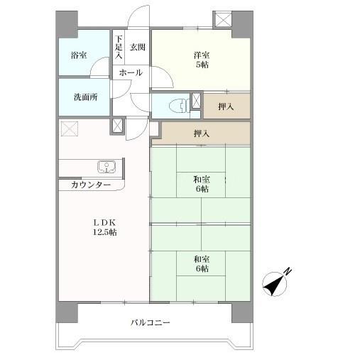 シテイライフ箱崎６の間取図