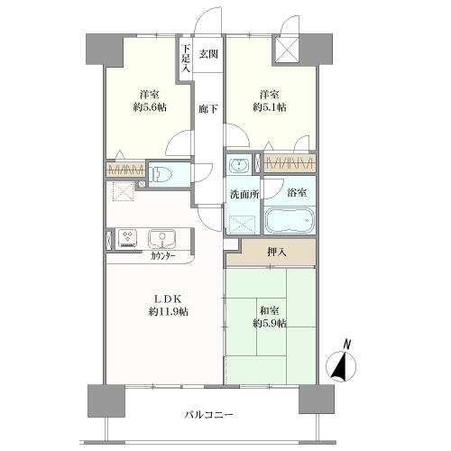 コアマンション美野島の間取図