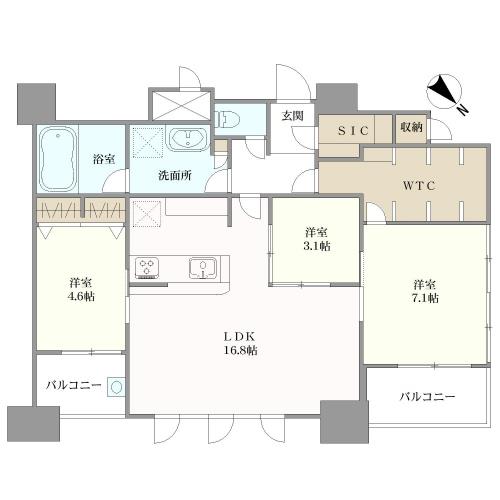 エンクレスト博多STYLEの間取図