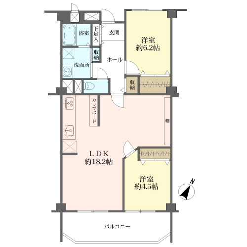 希望ヶ丘ハイツＢ棟の間取図