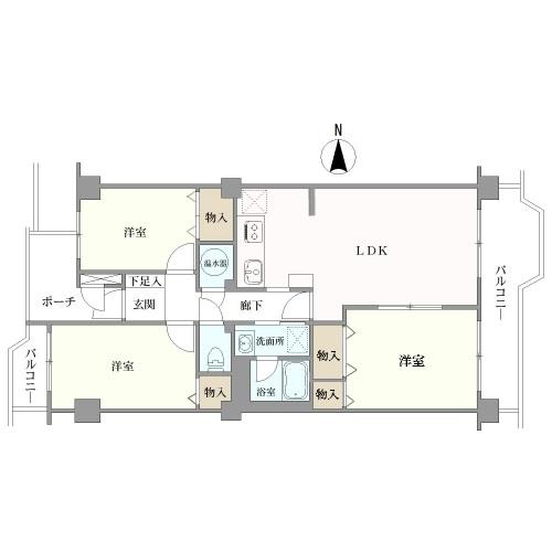 八事サンハイツの間取図
