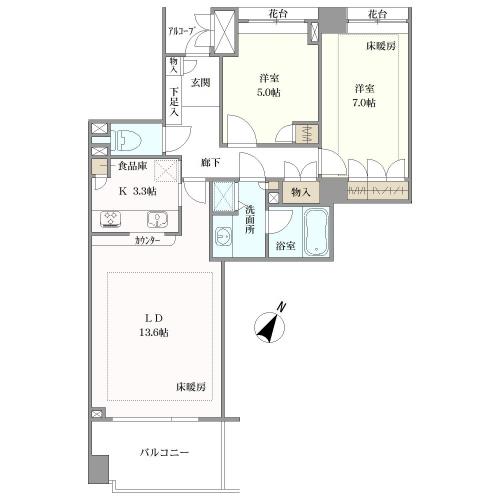 碑文谷ヒルズサレジオ通りの間取図