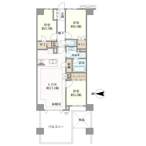 グローリオ瀬田の間取図