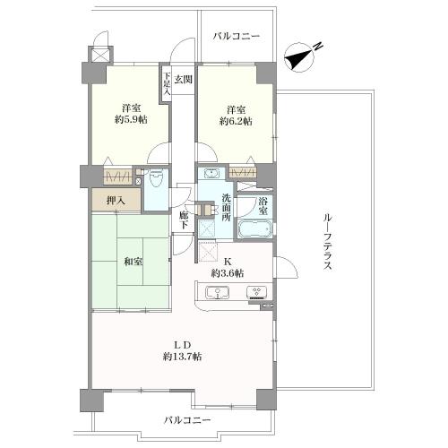 星ケ丘スカイマンションの間取図