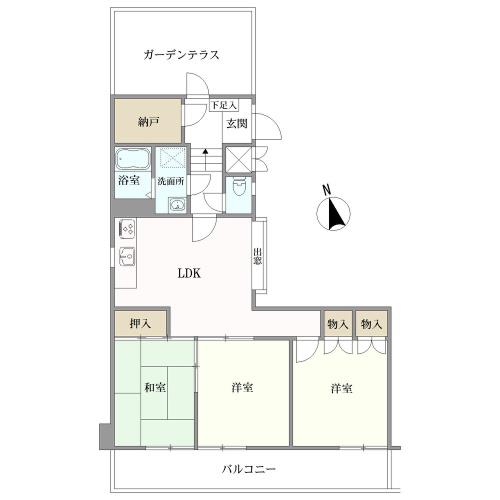 ライオンズマンション虹が丘ガーデン参番館の間取図