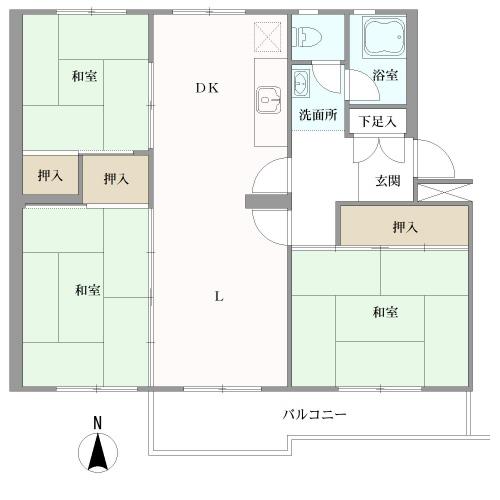 西一社団地の間取図