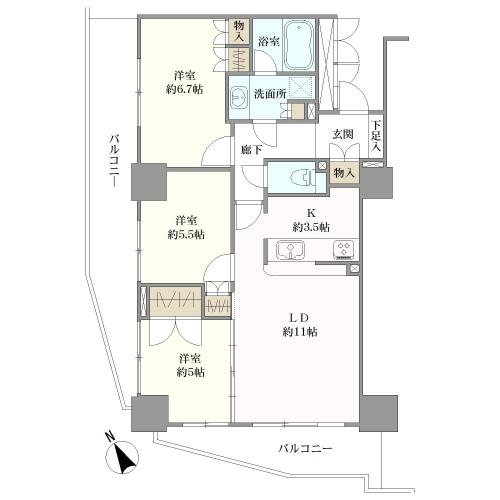 ファミール守口駅前エアーズタワーの間取図