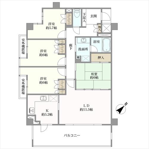 ジークレフ楠葉東山の間取図