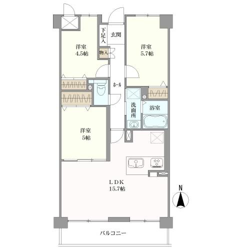 地御前ロジュマンの間取図