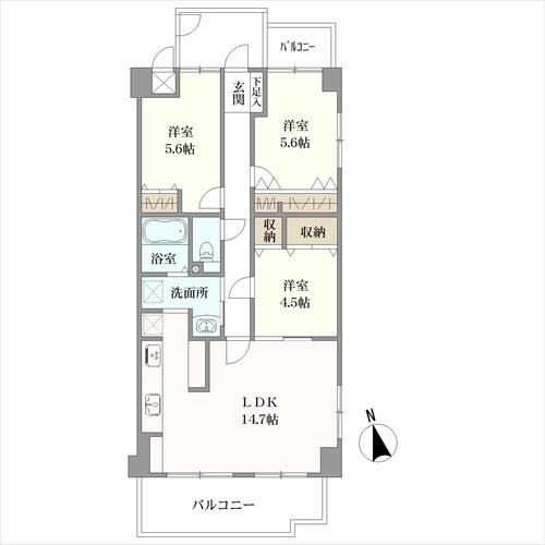 サーパス川内南の間取図