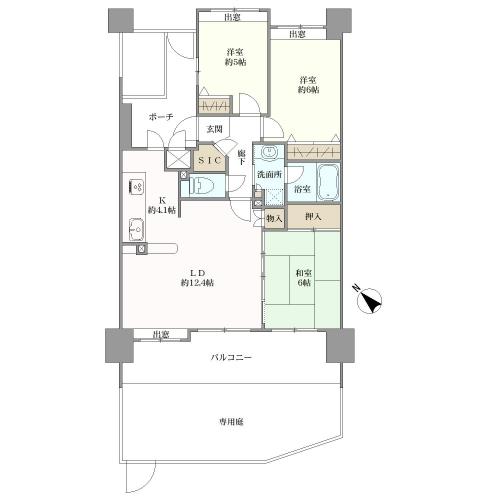 フローレンス大町東センターコートの間取図