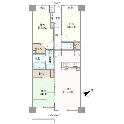 コスモ市川アーバンフォルムの間取図