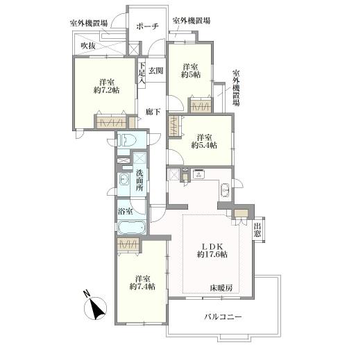 パーク・ハイム東雪谷の間取図