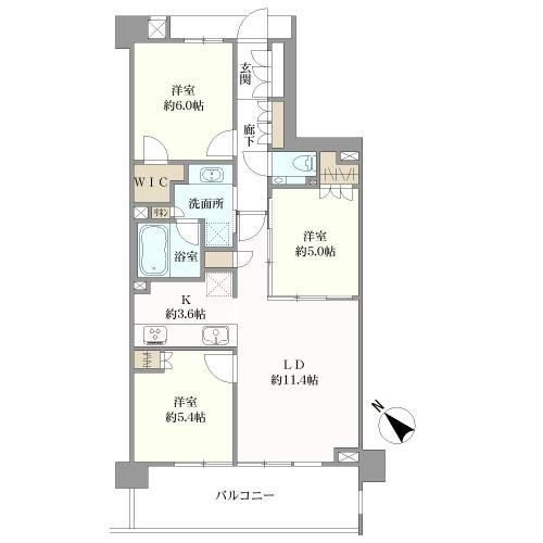 ジオ南雪谷の間取図