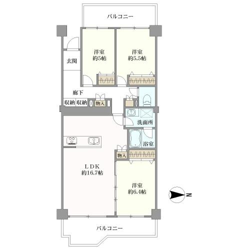 パークシテイ溝口の間取図