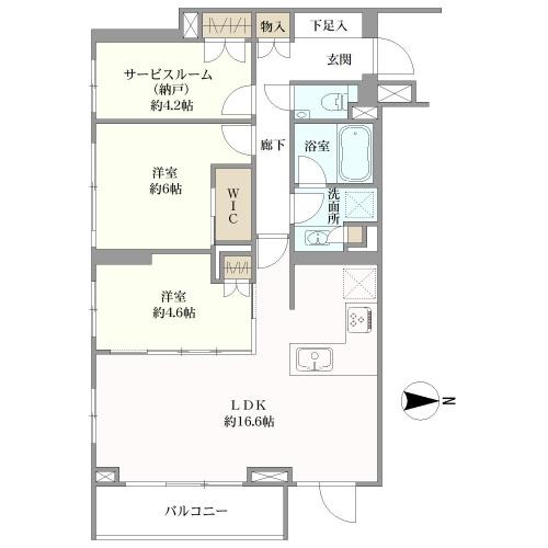 ピアース等々力レジデンスの間取図