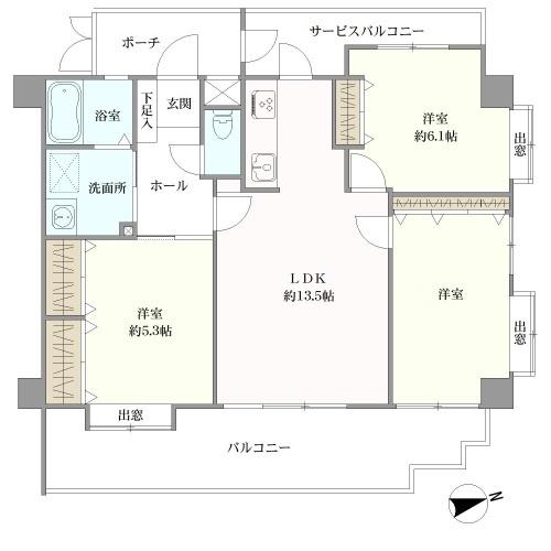 コンドミニアム・パティオ友丘の間取図