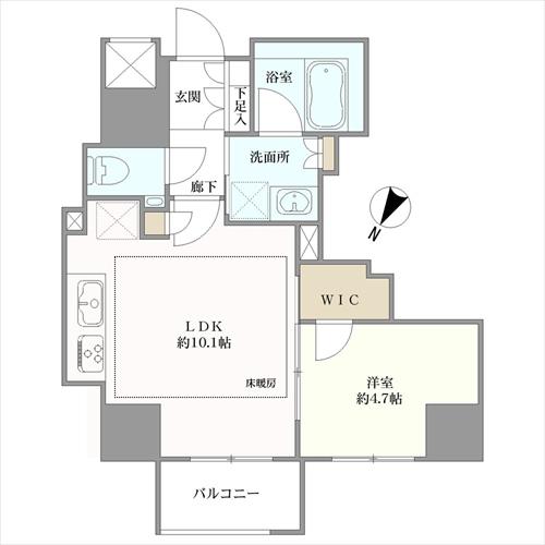 インプレスト天神オークタワーの間取図