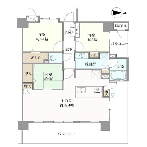 ファーネスト原通りレジデンスの間取図