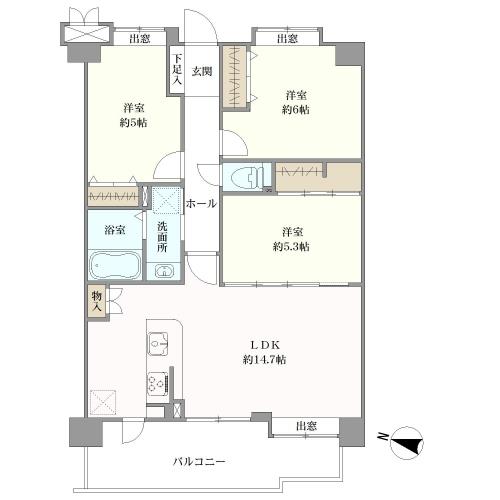 スカイハイツ神松寺の間取図